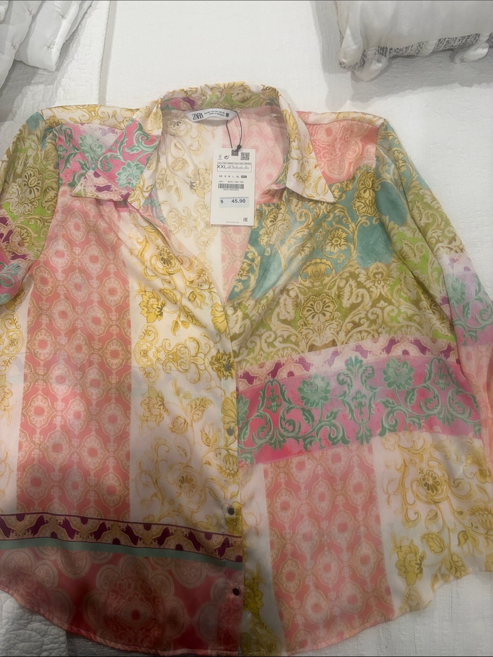 Zara Multicolor Paisley Print Button-Down Shirt